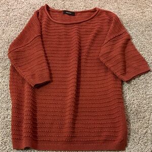 Elegant Brick Red Crew Neck Sweater